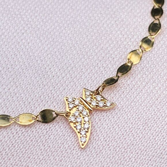 Lana Girl 14K Yellow Gold & Diamond Tiny Butterfly Bracelet - Picture 4 of 9